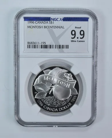 1996 Canada 1 Dollar Silver Mcintosh Bicentennial Proof 9.9 UCAM NGC X NGCX