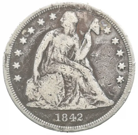1842 Seated Liberty Silver Dollar *1520