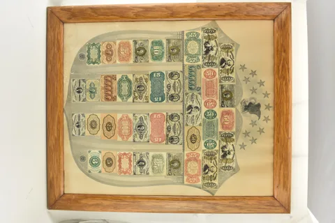 1860's United States Fractional Currency Shield Framed Complete Set *5009