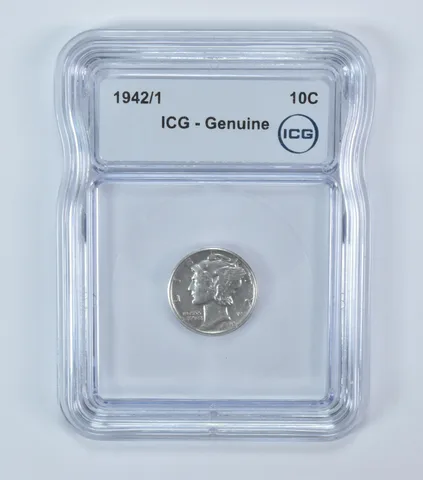 1942/1 Mercury Dime Genuine ICG a6005