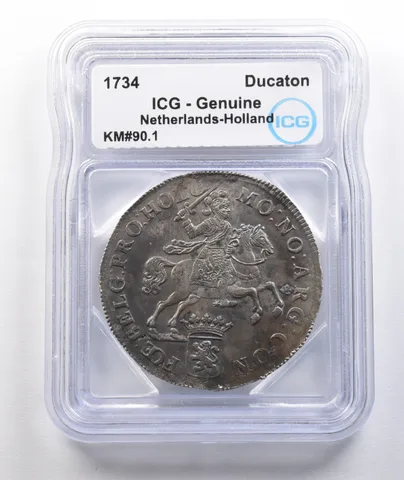 1734 Netherlands-Holland Ducaton KM#90.1 Genuine ICG *1566