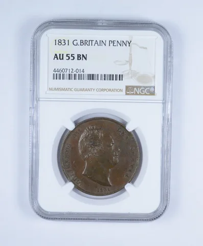 AU55 BN 1831 Great Britain Penny - Graded NGC *0544
