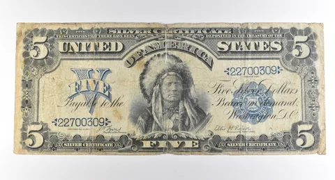 1899 $5 Silver Certificate Large Note Blue Seal *3726