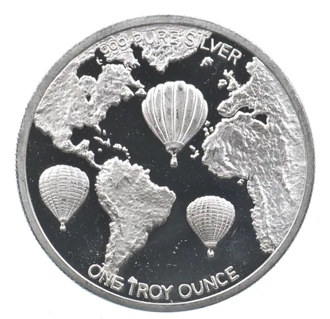 VINTAGE Art Bar/Round 1997 Brilliant Glow 1 Oz. .999 Silver One Troy Ounce *238