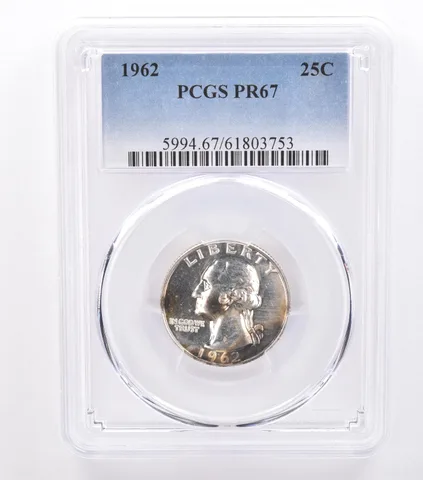 1962 Washington Quarter PR67 PCGS Peripheral Tone *8782