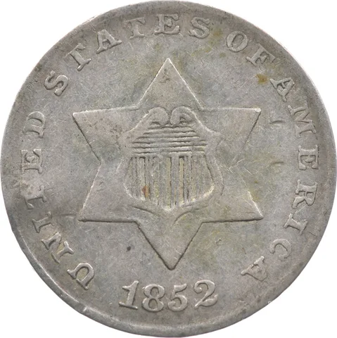 1852 Silver Three Cent Trime a1992
