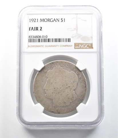 1921 Morgan Silver Dollar Fair 2 NGC Lowball *9627