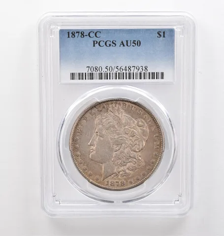 1878-CC Morgan Silver Dollar AU50 PCGS Beautiful Tone *9769