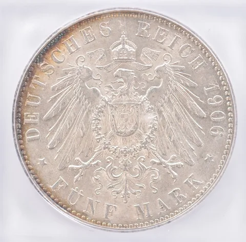 1906 J German States Bremen 5 Mark MS65 ICG Beautiful Tone *1903