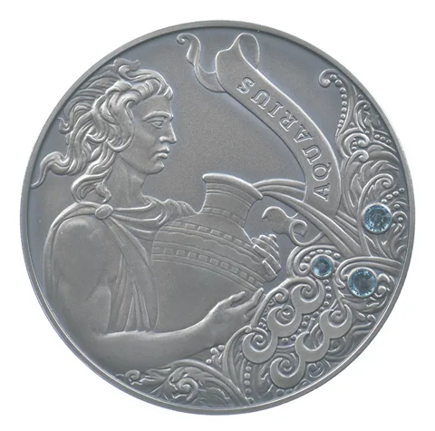 2013 Belarus 20 Roubles Silver Aquarius Signs Of The Zodiac *6705
