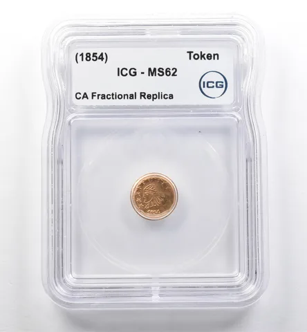 (1854) California Fractional Gold Token Indian Head 1/2 Dollar MS62 ICG *7441