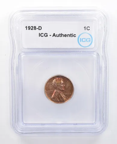 1928-D Lincoln Wheat Cent Authentic ICG Mottled Tone *7627