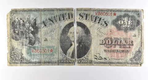 1880 $1 Treasury Note Star Note Large Note Red Seal *2902