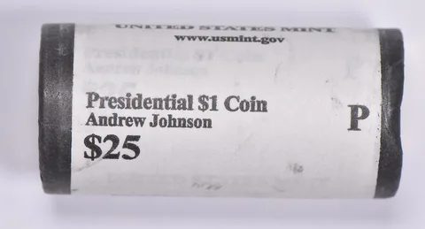 2011-P Andrew Johnson Presidential $1 Coin Roll $25 Unc US Mint BU