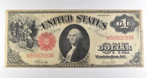 1917 $1 Legal Tender Large Note Red Seal *3556
