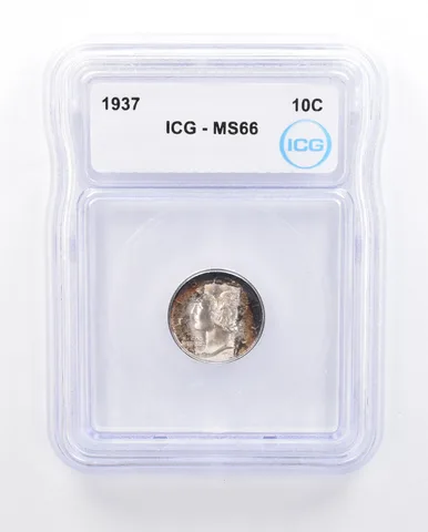 1937 Mercury Dime MS66 ICG Beautiful Tone *6429
