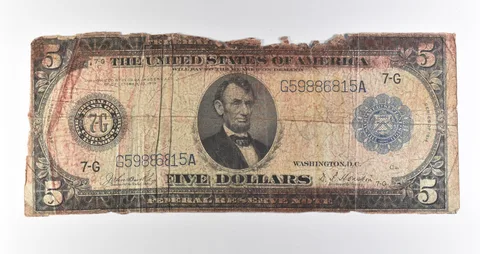 1914 $5 Chicago IL FRN Blue Seal Large Note Fr#870 *4647