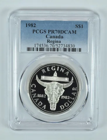 1982 Canada 1 Dollar Silver Regina PR70 DCAM PCGS