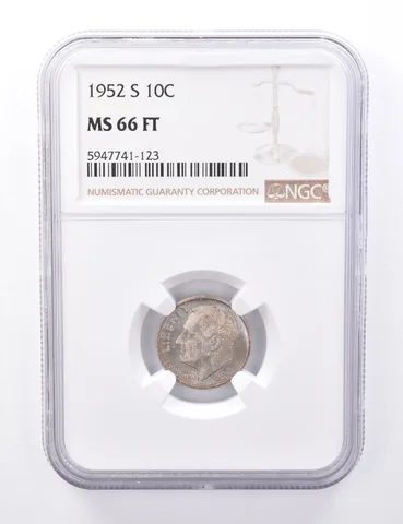 MS66 FT 1952-S Roosevelt Dime - Graded NGC Beautiful Tone a4442