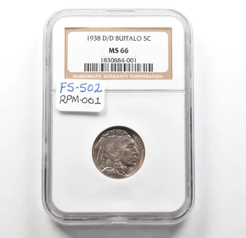 1938-D/D Indian Head Buffalo Nickel MS66 NGC *6248