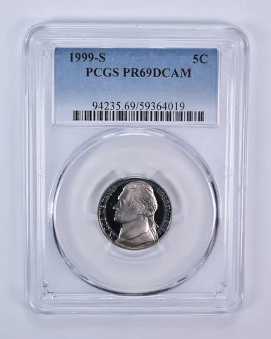 1999-S Jefferson Nickel PR69 DCAM PCGS Blue Label