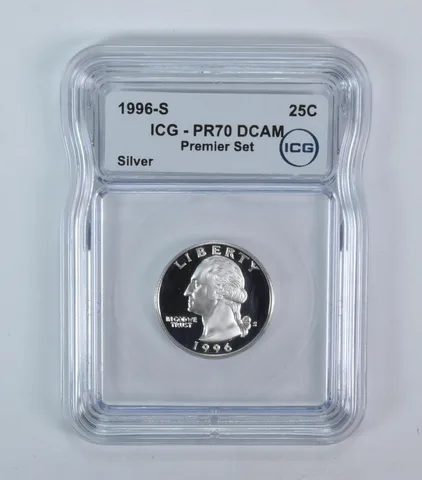 1996-S Washington Quarter Silver Premier Set PR70 DCAM ICG