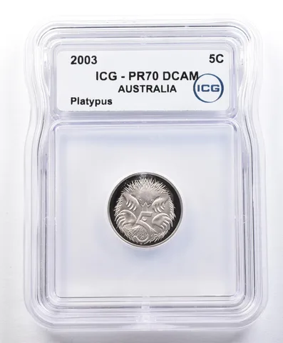 2003 Australia 5 Cents Platypus PR70 DCAM ICG *1598
