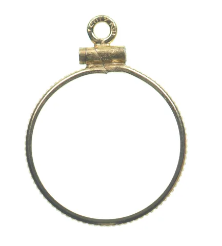 12k 0.6 Gram Gold Filled 15.5mm Coin Bezel Pendant Frame Edge *4935