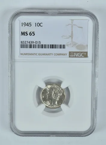 1945 Mercury Dime MS65 NGC Brown Label
