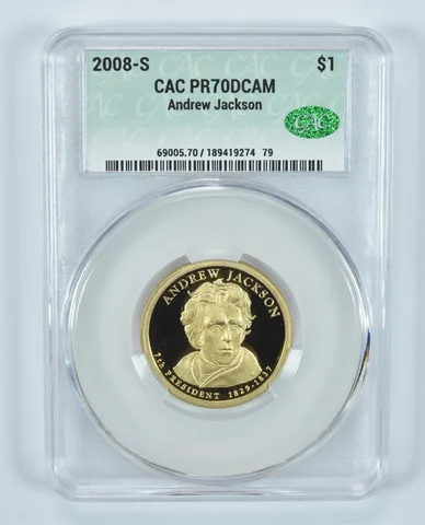 2008-S Presidential $1 Andrew Jackson PR70 DCAM CAC CACg