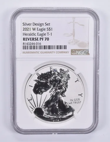 2021-W American Silver Eagle T-1 Silver Design Set Reverse PF70 NGC