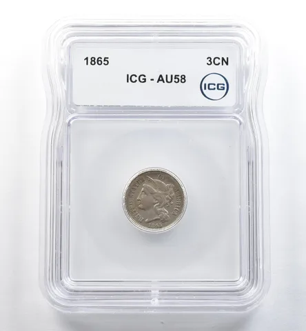 1865 Three Cent Nickel AU58 ICG *3700