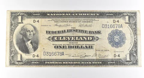 1918 $1 Cleveland OH National Currency Large Note Blue Seal *3049