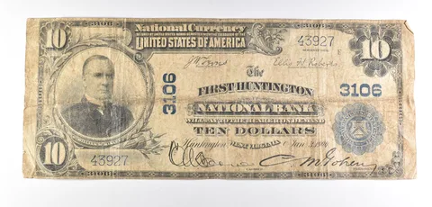 1902 $10 Huntington, WV National Currency Note Large Note 3106 *6026