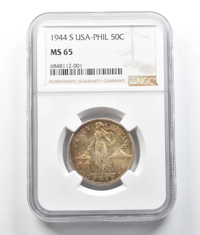 1944 S US Philippines 50 Centavos MS65 NGC *7031