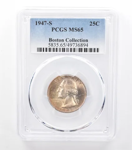 1947-S Washington Quarter Boston Collection MS65 PCGS Toned *6632