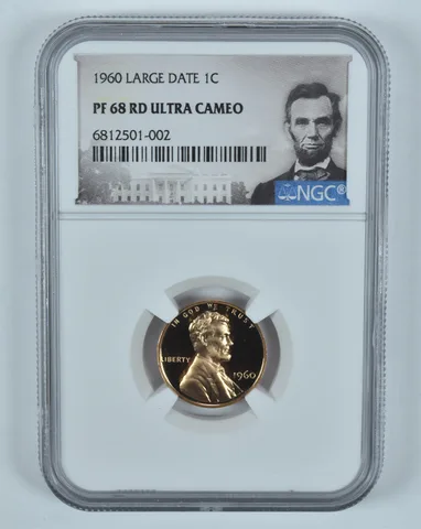 1960 Lincoln Memorial Cent Large Date PF68 RD UCAM NGC Special Label