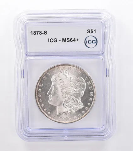 1878-S Morgan Silver Dollar MS64+ ICG Beautiful Tone Reverse *9203