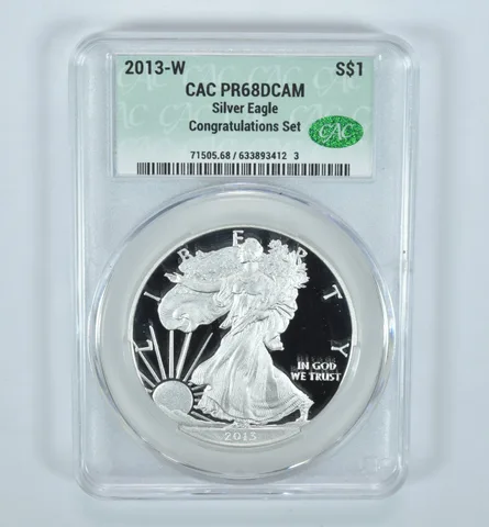 2013-W American Silver Eagle Congratulations Set PR68 DCAM CAC CACg