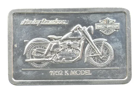 1.5 Oz Silver Bar Harley Davidson 1952 K Model a5345