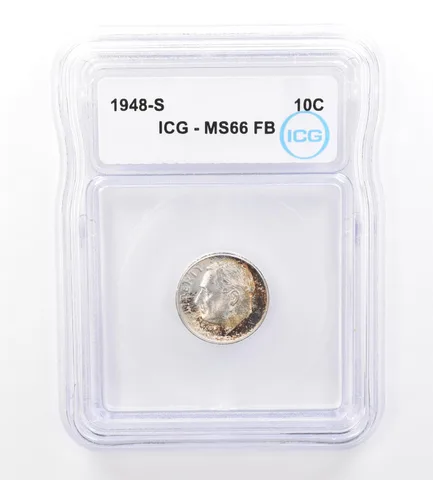 1948-S Roosevelt Dime MS66 FB ICG Beautiful Tone a1623
