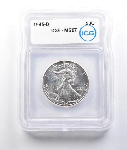1945-D Walking Liberty Half Dollar MS67 ICG a6758