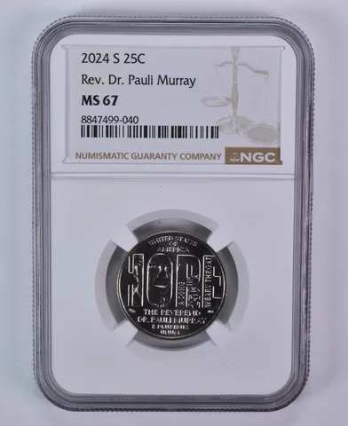 2024-S American Women Quarter Rev Dr Pauli Murray MS67 NGC