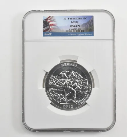2012 5 Oz Silver Quarter America The Beautiful Denali MS69 PL NGC *1675
