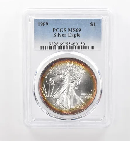 1989 American Silver Eagle MS69 PCGS Beautiful Tone *1752