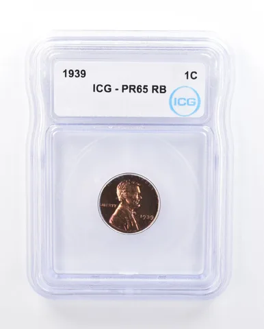 1939 Lincoln Wheat Cent PR65 RB ICG Beautiful Tone *4698
