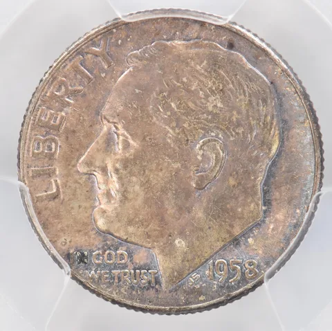 1958 Roosevelt Dime MS63 PCGS Beautiful Tone *0902