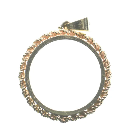 14k 3.2 Gram Gold Bezel For 1/4 Oz Platinum Canadian Quarter Noble *5321