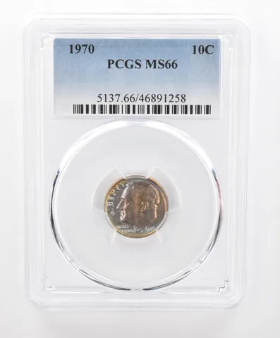 1970 Roosevelt Dime MS66 PCGS Beautiful Tone *2754