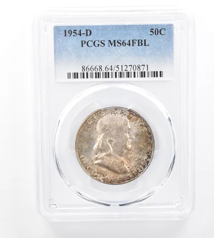 1954-D Franklin Half Dollar MS64 FBL PCGS Beautiful Tone *1753